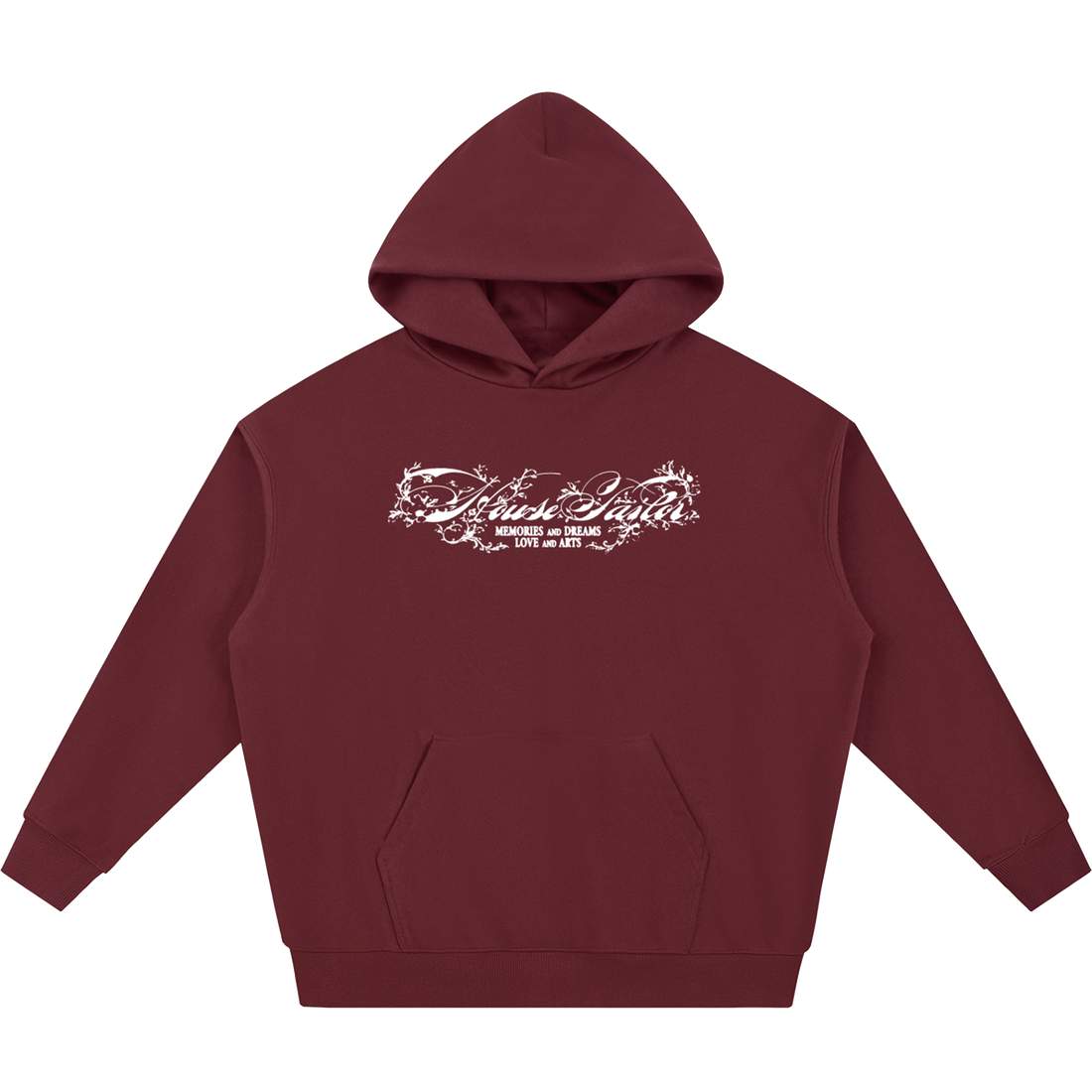 FLOWER HOODIE BORDEAUX