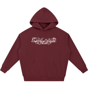 FLOWER HOODIE BORDEAUX