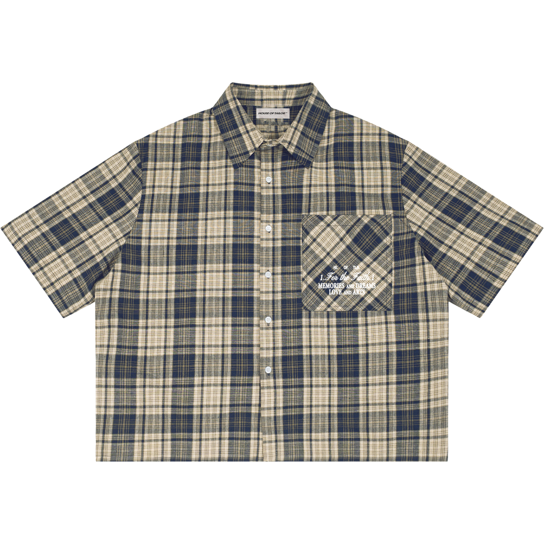 PLAID BOXY SHIRT STONE