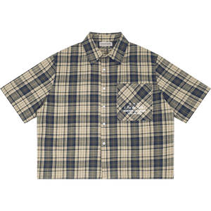 PLAID BOXY SHIRT STONE