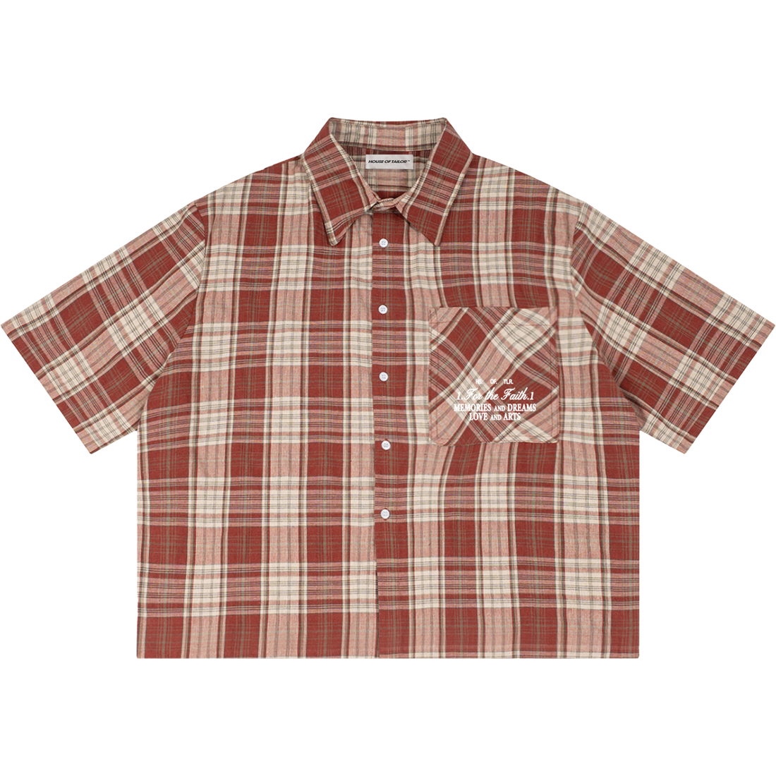 PLAID BOXY SHIRT RED