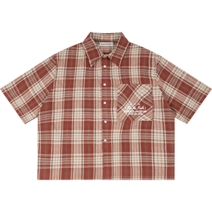 PLAID BOXY SHIRT RED