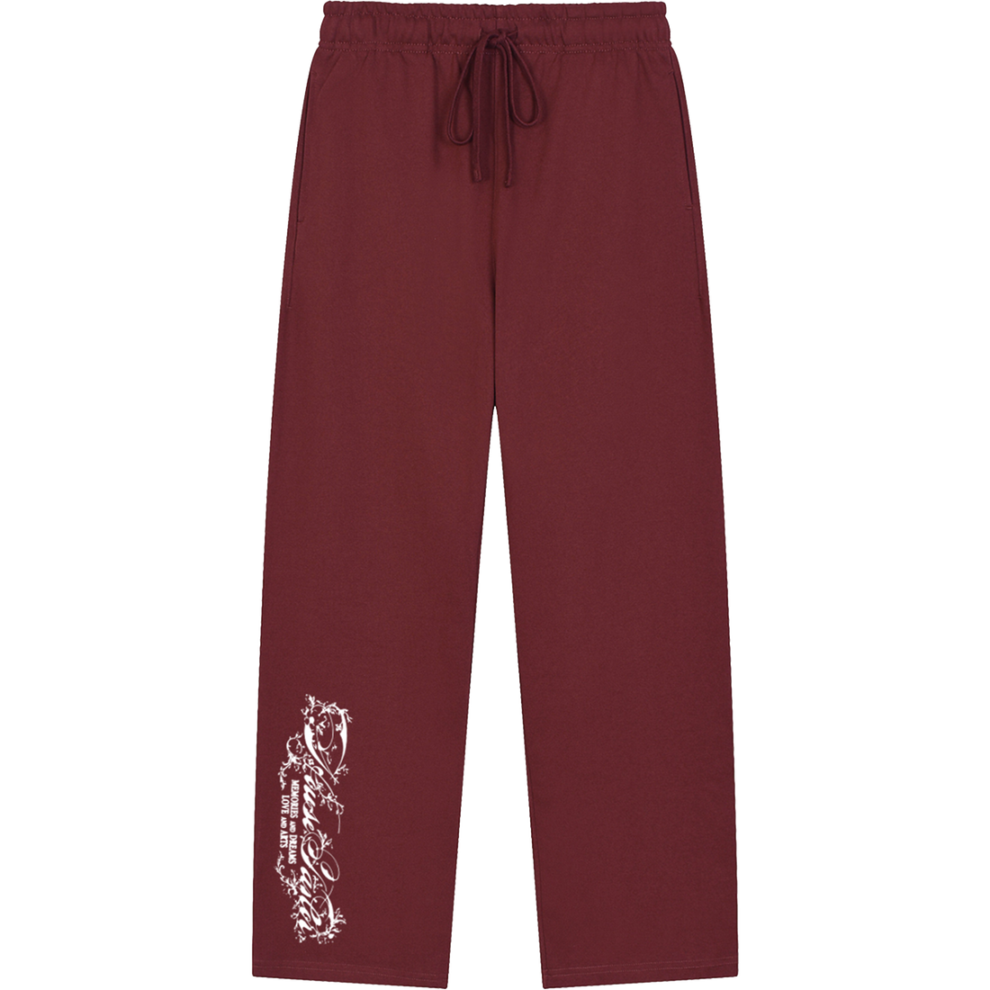 FLOWER SWEATPANTS BORDEAUX