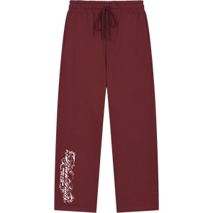 FLOWER SWEATPANTS BORDEAUX